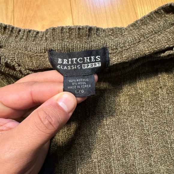 Britches Olive Green Men's Sweater - Picture 3 of 5